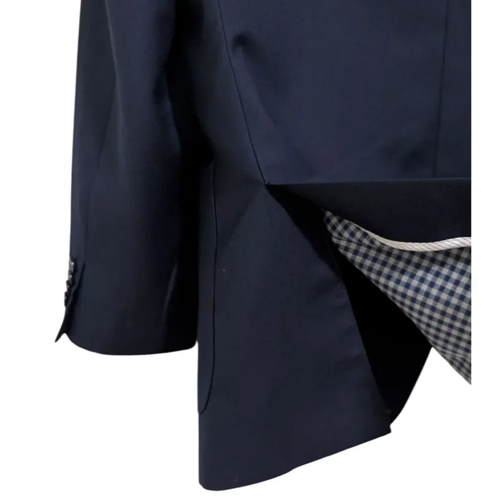 Sam Malouf Authentic Luxury Navy Blue Wool Sport Coat Blazer - 41S